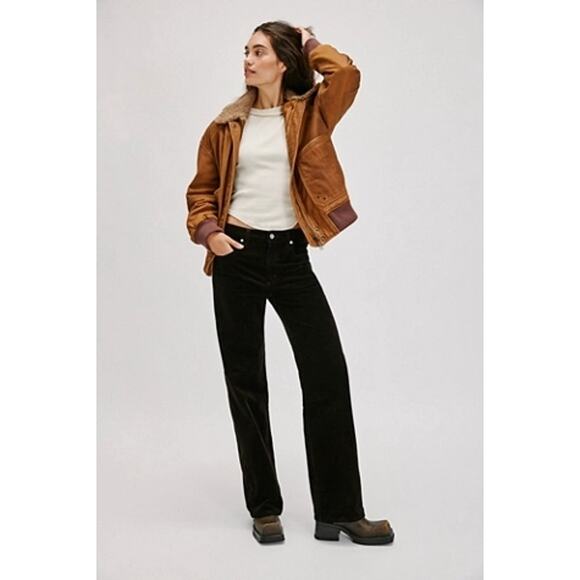 NWT FREE PEOPLE Citizens of Humanity Annina Cord Trousers $238 SIZE 27 Brown - Picture 1 of 5